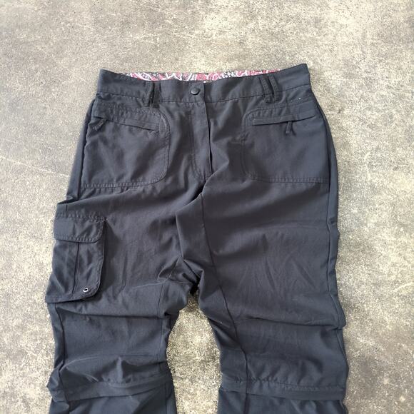 Rugged Exposure Pants Womens L Black Convertible Waterproof Cargo Zip Off - Picture 2 of 7